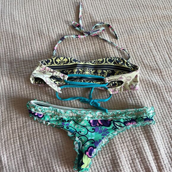 Maaji Bikini 2PC Set Size S $158 Multicolor Low Rise Women Swim Beach Padded - Picture 5 of 10